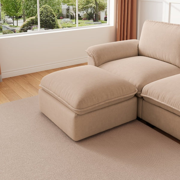 English Elm Cloud Sectional Sofa with Movable Chaise Soft Chenille Upholstery for Modern Living Rooms Coffee W1359S00064