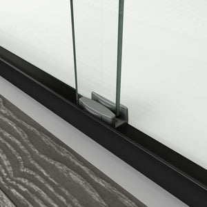 English Elm 56-60 in Semi-frameless Bypass Shower Door Matte Black Tempered Glass Walk-in W1573P239432