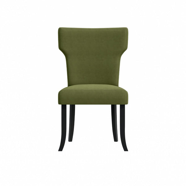 English Elm Sarita Boucle Dining Chairs Button Tufted Notched Back Espresso Legs Set of 2 B127P495083