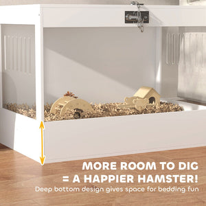 English Elm Pet Hamster Enclosure with Acrylic Panels Lockable Top Mdf Frame and Enrichment Accessories T3971P407521