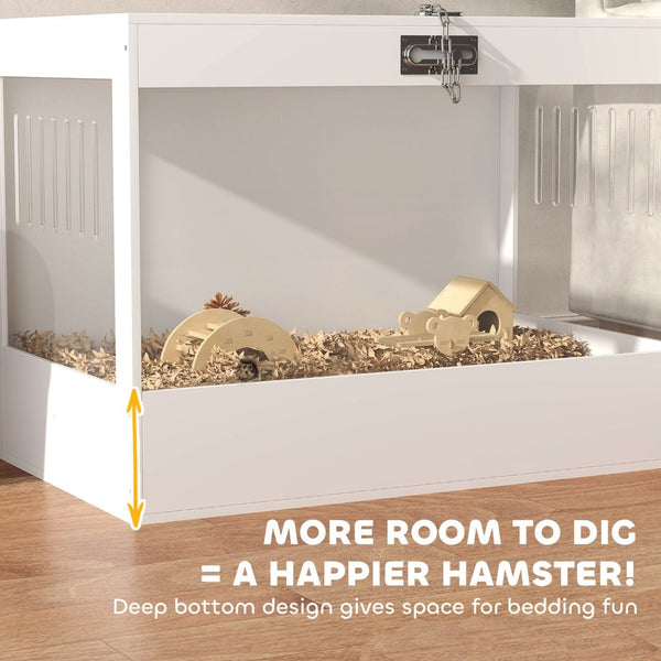 English Elm Pet Hamster Enclosure with Acrylic Panels Lockable Top Mdf Frame and Enrichment Accessories T3971P407521