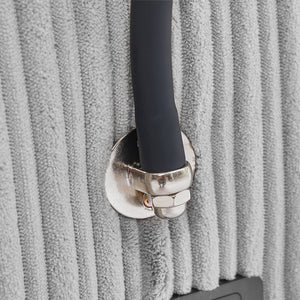 English Elm 123.2" Modular 4-seater Sectional Sofa with Hidden Storage, USB Ports, Cup Holders, Plush Corduroy Grey N719S001614E