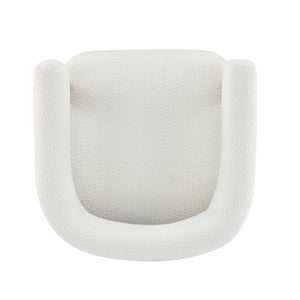 English Elm Christopher Knight Home® - Boucle Plush Bouclé Accent Chair with Rubber Wood Frame, Spring Bag Cushion for Cozy Support White+Natural 30.75 L x 28.9 W x 19.25 H N776P268327C