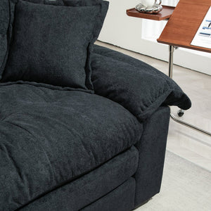 English Elm 84" Chenille Sofa Loveseat with Memory Foam & Pocket Springs, Plush Dual-Layer Comfort, Sturdy Frame Black W676S00009