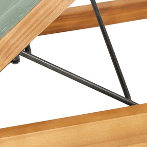 English Elm Christopher Knight Home® - MIA Acacia Wood Chaise Lounge with Breathable Textilene Mesh Seating for Cool, Durable Outdoor Relaxing Mint Green,Teak 50.5 L x 27.5 W x 17.25 H N776P301495M