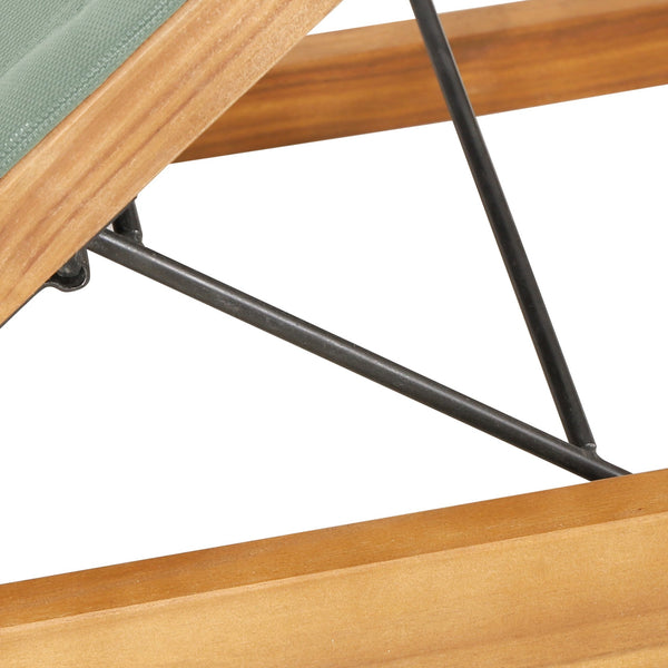 English Elm Christopher Knight Home® - MIA Acacia Wood Chaise Lounge with Breathable Textilene Mesh Seating for Cool, Durable Outdoor Relaxing Mint Green,Teak 50.5 L x 27.5 W x 17.25 H N776P301495M