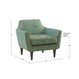 Madison Park Cruz Mid-Century Mid Century Accent Chair FUR100-0008 Blue-Green