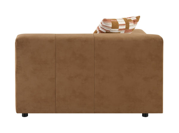 English Elm Contemporary Modular Living Room Sofa in Chocolate Suede with Pocket Coil Support B2726S00574