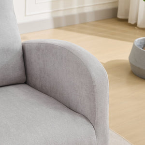 English Elm 27.2"w Wingback Glider Rocker Polyester Nursery Chair with Walnut Rubberwood Base W3188P304602