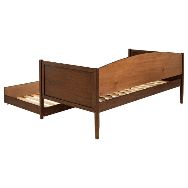 English Elm Fallbrook Twin Daybed with Trundle in Medium Walnut — Elegant, Durable Rubberwood Frame for Cozy Spaces B062S01295