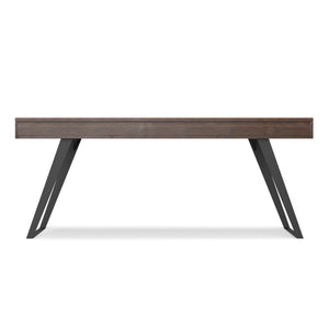 English Elm Lowry Large Industrial Desk - Distressed Charcoal Brown, Solid Hardwood, Ample Workspace & Storage B136P158881