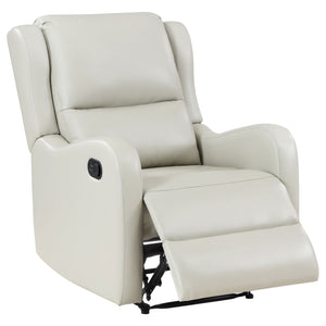English Elm Cortland Ivory Faux Leather Recliner Chair with English Arms — Modern Comfort, Smooth Luxury Finish B062P299797