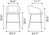 Essen Barstool Ivory 109808 Zuo Modern