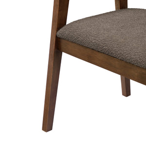 English Elm Christopher Knight Home® - U-shaped Mid-Century Dining Chair with Armrests, Bouclé Upholstery, High-Density Foam Comfort Brown,Walnut N771P331338W