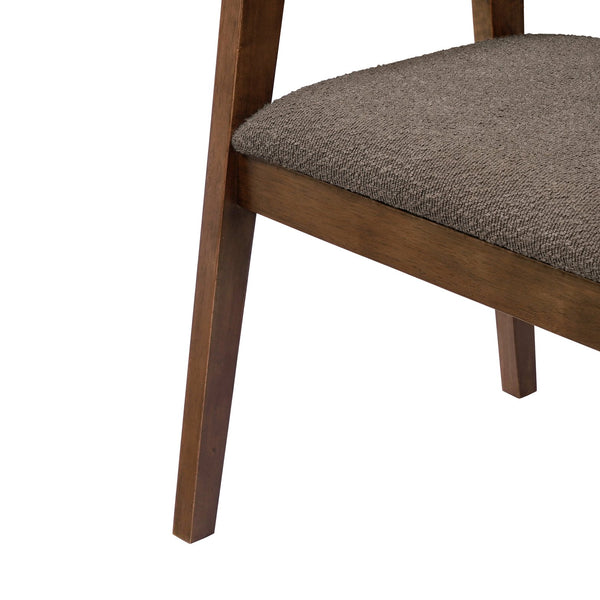 English Elm Christopher Knight Home® - U-shaped Mid-Century Dining Chair with Armrests, Bouclé Upholstery, High-Density Foam Comfort Brown,Walnut N771P331338W