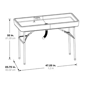 OSP Home Furnishings Folding Portable Ice Cooler Table with Powder Coated Steel Legs for Outdoor Events QT7894
