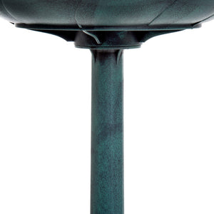 English Elm Outsunny 28'' Elegant Resin Bird Bath With Fleur De Lis Pedestal, Timeless Antique Verdigris Finish W2225P217552-GIGA
