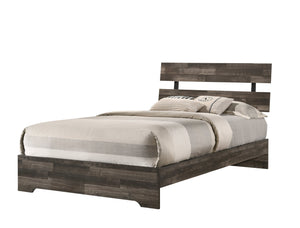 English Elm 1Pc Rustic Twin Platform Bed Frame - Stylish Low-Profile Design With Slatted Headboard For Youth Rooms B011P331879