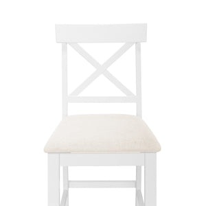 English Elm Topmax 5-Piece Farmhouse Counter Height Dining Set With Storage Shelves & Upholstered Chairs, White N717S000141K-GIGA