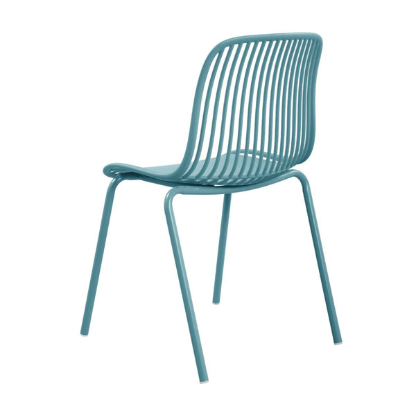 English Elm Eldred Outdoor Stackable Dining Chairs Set of 2 Uv Resistant Patio Seating Sky Blue N776P390471B