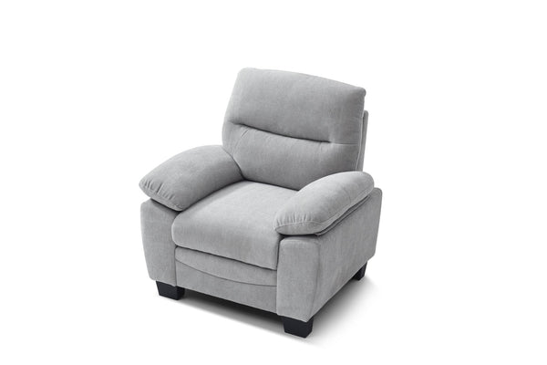 English Elm Summerton Plush Chenille Accent Chair with Removable Back, Coil Spring Seat and Padded Arms Gray 31 L x 36 W x 15 H B078P349527
