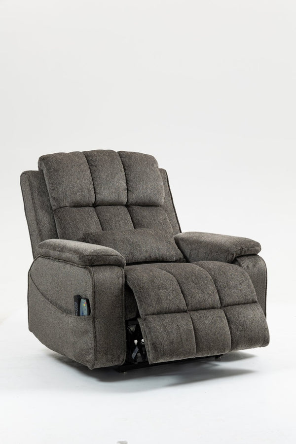 English Elm Oversized Power Lift Recliner Chair with Massage Heating and Usb Charging for Living Room Dark Grey W547S00073