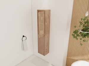 English Elm 12" Bathroom Side Cabinet - Modern Wall-Mounted Design With Soft-Close Doors & Space-Saving Style W999S00340