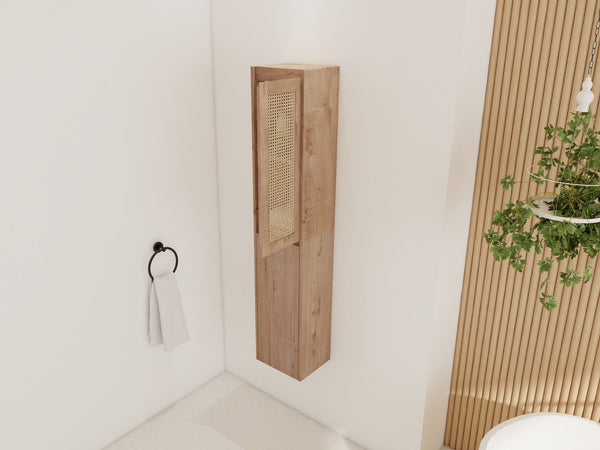 English Elm 12" Bathroom Side Cabinet - Modern Wall-Mounted Design With Soft-Close Doors & Space-Saving Style W999S00340