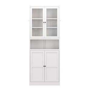 English Elm Metal Kitchen Pantry Cabinet - 72" Tall Heavy-Duty Stainless Steel Storage With Adjustable Shelves T2398P350188