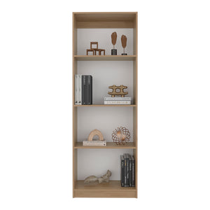 English Elm Home Modern 4-Shelf Display Unit for Books and Decor, Space-Saving Oak Finish Shelf Organizer Beige 39.4 L x 27.6 W x 3.5 H B070P337060