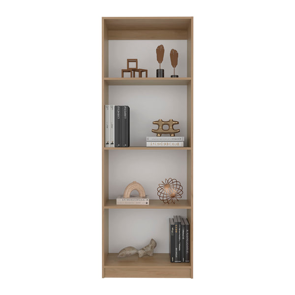 English Elm Home Modern 4-Shelf Display Unit for Books and Decor, Space-Saving Oak Finish Shelf Organizer Beige 39.4 L x 27.6 W x 3.5 H B070P337060