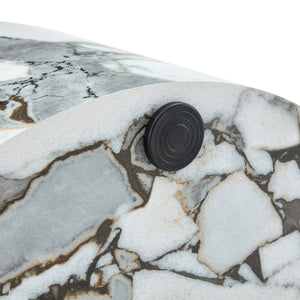 English Elm Cave Stone Patterned Mdf Round Coffee Table for Minimalist Industrial Living Rooms White W1151P460955