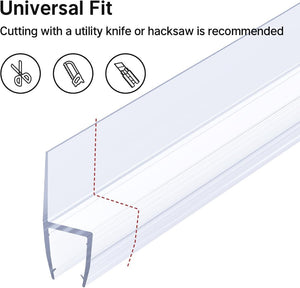 English Elm Bottom Shower Door Seal Strip Clear Vinyl Waterproof Flexible Trim Fit Bathroom Floor W1920P369554