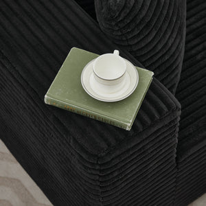 English Elm Modular Sectional Couches For Living Room: Customizable L-Shaped Comfort In Soft Black Corduroy W1143P313188