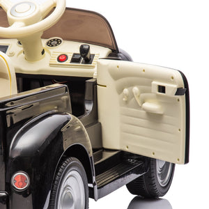 English Elm 12v Chevrolet 3100 Licensed Vintage Pickup Ride on Truck with Led Lights and Parent Remote Black W1578P214177