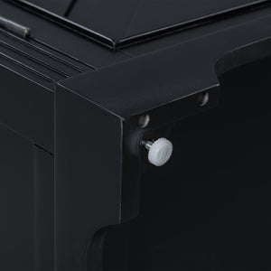 English Elm U_STYLE Pine Wood Sideboard Console Table for Entryway Living Room Dining with 4 Metal Handles, Sturdy Black N711P239354B