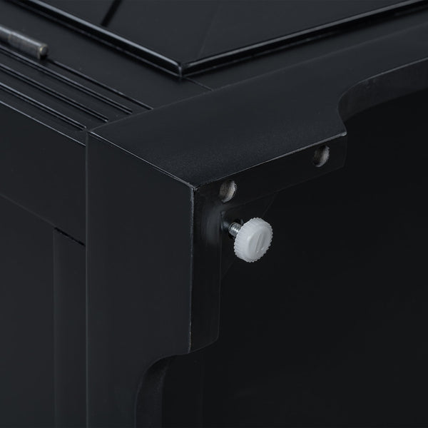 English Elm U_STYLE Pine Wood Sideboard Console Table for Entryway Living Room Dining with 4 Metal Handles, Sturdy Black N711P239354B