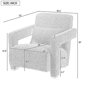 English Elm Mirod Geometric Accent Chair Set of 2 with Lumbar Support and Square Wood Legs N760S0000035C