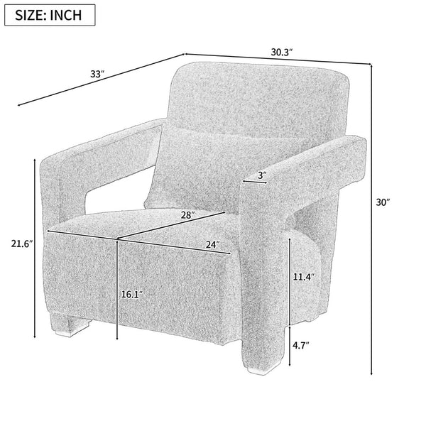 English Elm Mirod Geometric Accent Chair Set of 2 with Lumbar Support and Square Wood Legs N760S0000035C