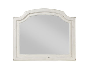 English Elm Jaqueline Ornate Resin Frame Wall Mirror with Beveled Glass and Antique White Finish B2726P453244