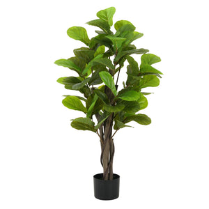 English Elm Christopher Knight Home® - 51" Lifelike Artificial Fiddle Leaf Fig Tree With Black Pot – No Maintenance, Ready To Style Indoors! N772P286774G