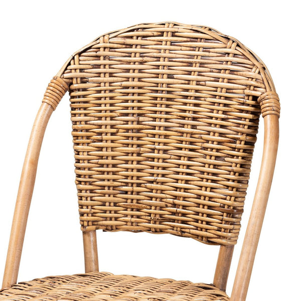English Elm Modern Woven Rattan Barstool with Openwork Back for Kitchen Island or Home Bar B2750P470067
