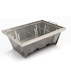English Elm Folded Stainless Steel Portable Charcoal Grill for Camping Picnic Patio Outdoor Use W853P220596
