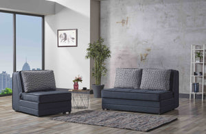 English Elm PrimeNest Spacea Convertible Upholstered Armchair with Storage, Chenille Fabric, Sleeper & Durable Frame Navy B030P305112