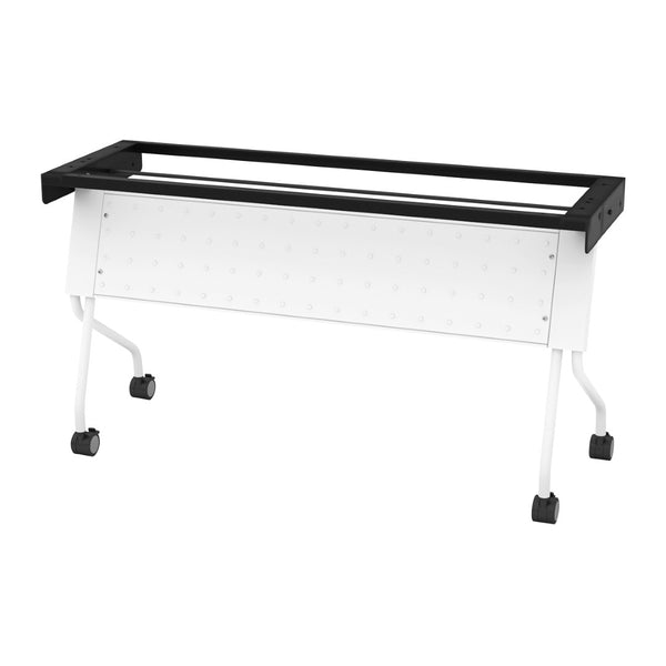 OSP Home Furnishings Frame/modesty Panel Steel Desk Base with Privacy Shield for Professional Workstation Setup 60X24  White 842FM5-W