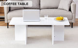 English Elm A Modern and Practical White Coffee Table. The Coffee Table Is Made Of Medium Density Fiberboard Material, Suitable For Living Room, Bedroom, and Study. Ct-2O