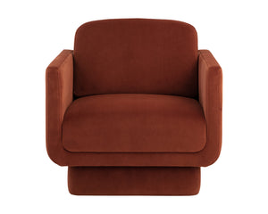 Sunpan Everton Lounge Chair - Classic Comfort with U-Shaped Arms and Floating Design for Modern Spaces Meg Rust
