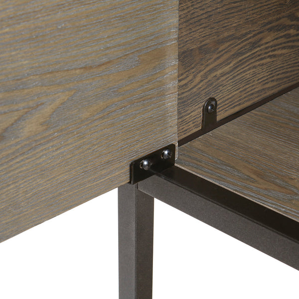 JLA Home Madison Park - 3-Shelf Darley Bookcase with Cabinet — Compact Wood Veneer Shelves, Metal Frame, Stylish Storage Solution MP131-1179