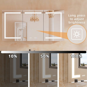 English Elm Lighted Aluminum Medicine Cabinet Smart Mirror with Anti-fog Led and Built-in Usb Outlet W5609P461365