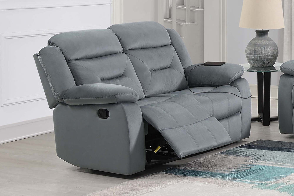 English Elm Manual Reclining Loveseat Velvet Upholstered Tufted Backrest Usb Port Living Room B011P468569